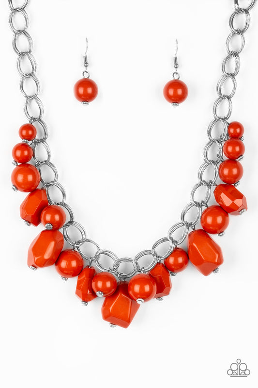 Gorgeously Globetrotter - Orange Necklace