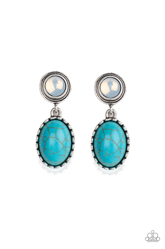 Western Oasis - Blue Earrings - Paparazzi Accessories