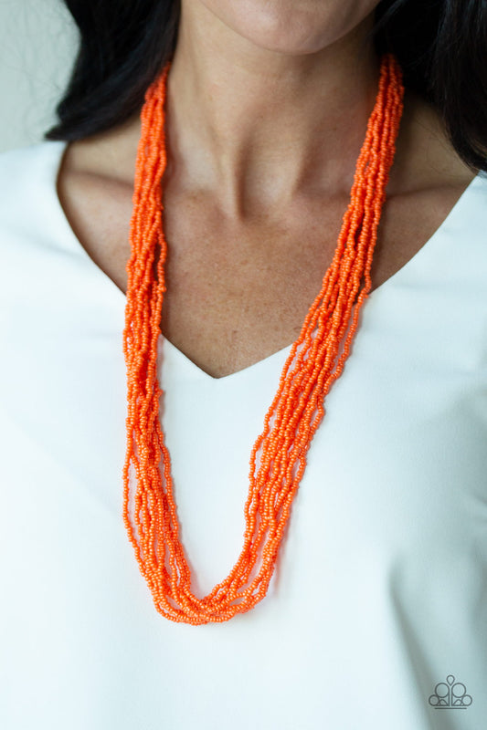 Congo Colada - Orange Necklace - Jazzy Jewels With Lady J