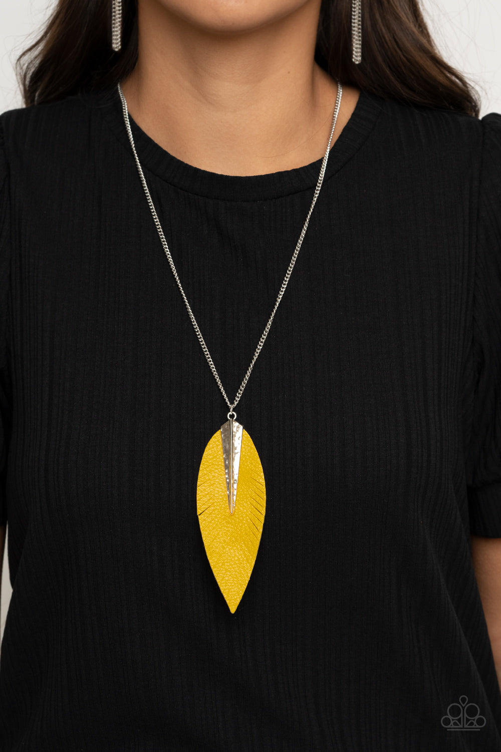 Quill Quest - Yellow Necklace - Paparazzi Accessories